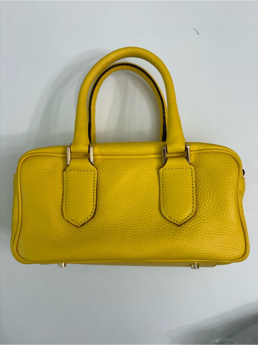 FRANCES VALENTINE Yellow Paulie Box Satchel Bag - Picture 4 of 9